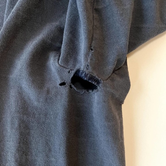 Vtg Y2k Nike Mini Swoosh Essential Shirt Navy Blue Faded Thrashed Silver Tag XL - Picture 9 of 14